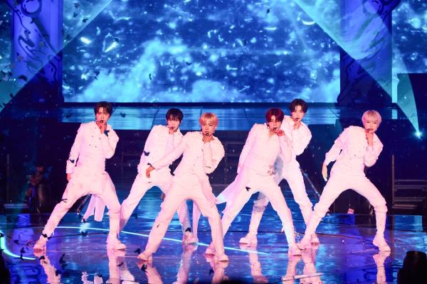 NCT Wish performs during “Into the Wish : Our Wish,” held at Kspo Dome in Songpa-gu, southern Seoul, Sunday. (SM Entertainment)